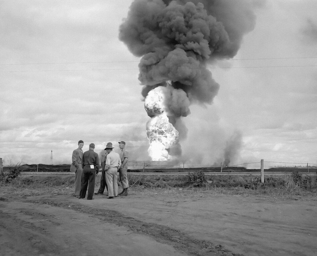 historical explosion scene
