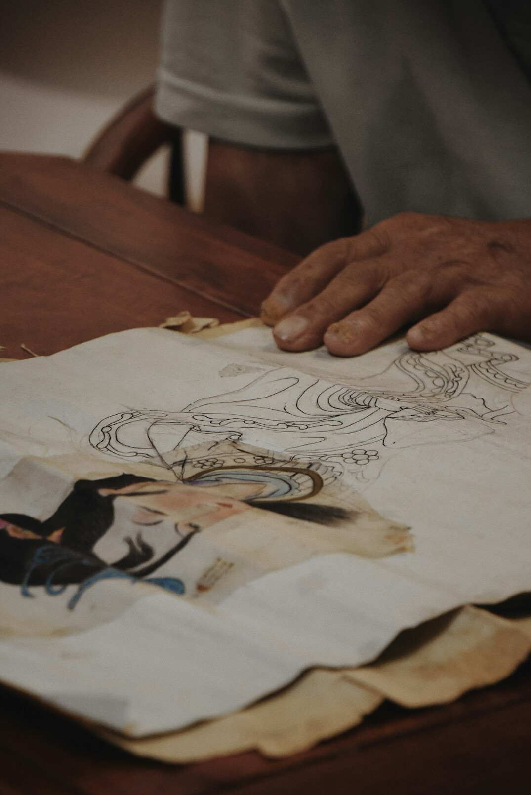 detective examining historical documents